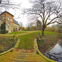 lovely manor house in fisheye