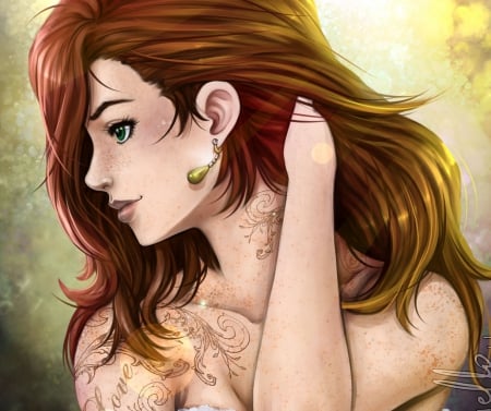 cute girl - cute, fantasy, earing, look