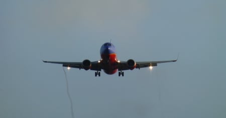 Boeing 737 in the Morning - plane, airplane, jet, 737 aircraft