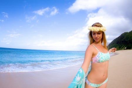 Hawaiian Beauty - beach, hawaii, summeer, model