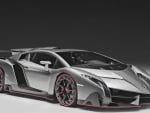 menacing silver lamborghini veneno