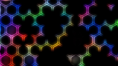 Colored hexagons - hd, abstract, hexagons, 3d, colored