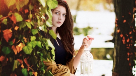 girl in garden - nature, beauty, outdoor, look