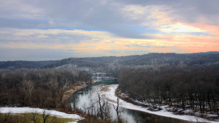 castlewood state park missouri in winter - winter, park, forest, river