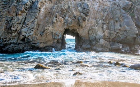 Window Rock at Big Sur, California - nature, rock, beach, usa