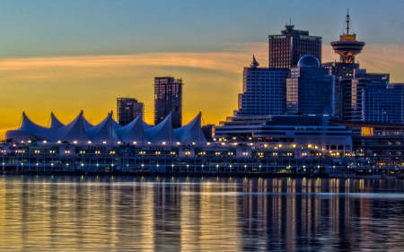 Sunset on Vancouver, BC - Reflection, Sunset, Vancouver, Skyscrapers