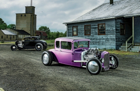 1930-Ford-Model-A-Coupes - classic, fords, hotrod, 1930s