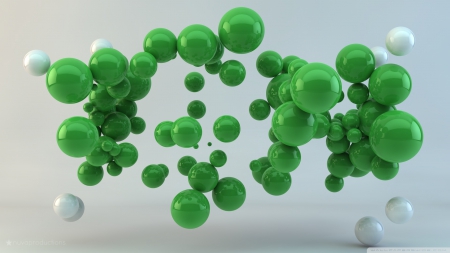 Green Balls - Balls, Green, HD, 3D, Abstract