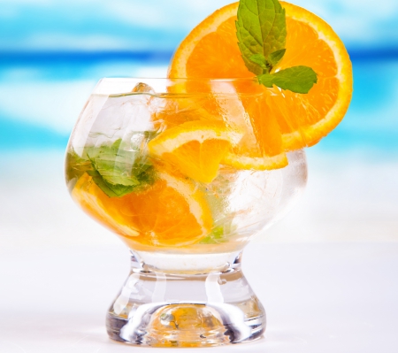 â™¥Tropical Drinkâ™¥ - beach, drink, fresh, orange, summer, fruit