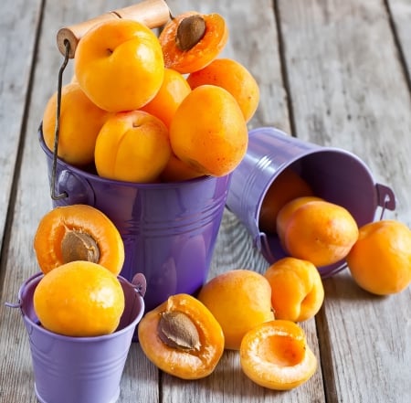 â™¥Apricotsâ™¥ - wood, fresh, bucket, apricot, fruit