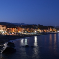 evening on a seaside italian town