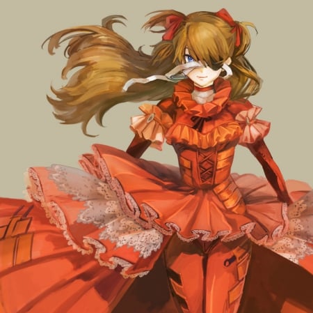 Eyepatch - anime girl, elegant, genesis, blow, auty, divine, neon, evangelion, flowing, beautiful, sweet, serious, dress, nice, beauty, female, emotional, simple, wonderful, angry, angelic, windy, gorgeous, pretty, neon genesis evangelion, anime, orange, eyepatch, girl, flow, asuka langley soryu, eva, lovely, cg, sublime, blowing, plain, bandages, awesome, spendid