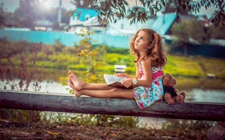 childhood memories - mood, girl, childhood, nature