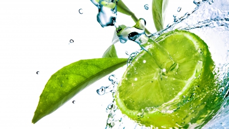 Lime - white, water, green, leaf, lime, fruit