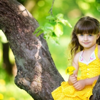 lovely girl in yellow dress