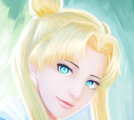 Pretty Face - anime girl, face, blond hair, ebautiful, blonde hair, tsukino usagi, twintwil, blue eyes, long hair, usagi tsukino, closeup, sweet, nice, realistic, beauty, female, usagi, blond, twintail, tsukino, pretty, anime, twin tail, potrait, girl, twintails, ls, lovely, sailor moon, twin tails, awesome, sailormoon, blonde