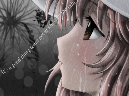 Tears In The Rain - Sadness, Hazumu, Hazumu Osaragi, KashiMashi, Anime Girl, Rain, Transgender Girl, Osaragi, Anime Rain, Anime, Tears, Transgender, Anime Tears