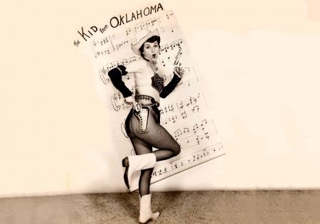 The Kid From Oklahoma Musical - girls, famous, women, dance, westerns, female, cowgirls, boots, funny, hats, entertainment, holsters, musical, guns