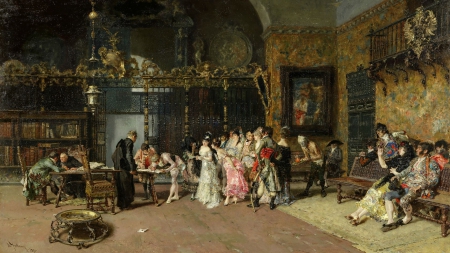 La Vicaria - wedding, La Vicaria, 1870, painting