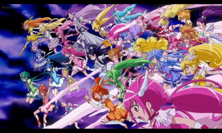 Girls Power - pretty, anime, magic, female, scene, maiden, team, dress, mad, long hair, fighting, short hair, group, fight, scream, gown, anime girl, shouting, sinsiter, beautiful, girl, jup, beauty, angry, fantasy, precure, lady, magical girl