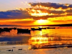 boats at superb sunset