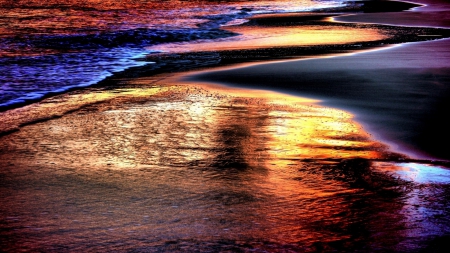 magnificent colorful sparkling water on beach - colors, spakle, beach, sea