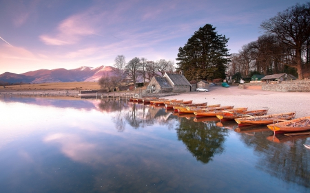 Canoe - lake, water, canoe, boat