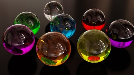 Glass Spheres - hd, abstract, glass, 3d, spheres