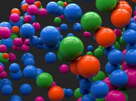 Colorful Spheres - hd, abstract, 3d, colorful, spheres