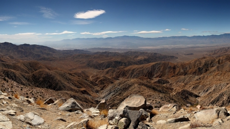 bare mountains and hills - hills, mountains, rocks, sky, bare