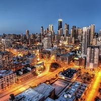 fantastic chicago cityscape hdr