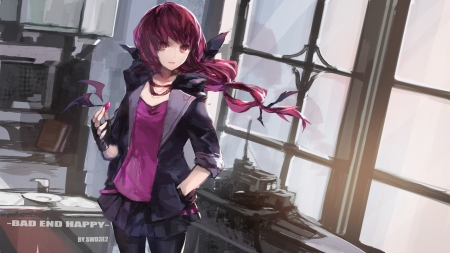 Bad End Happy - red hair, anime, smile precure, precure, bad end happy, hoshizora miyuki, gloves, red eyes