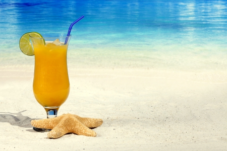 â™¥Fresh Drinkâ™¥ - starfish, fresh, drink, beach, orange, summer