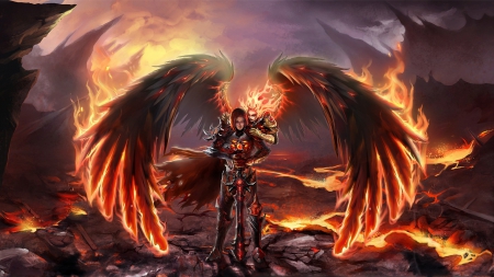 Fire - wings, fire, heroes of might and magic, games, fantasy