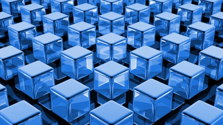 Blue Square Design - square, hd, abstract, blue, 3d, design