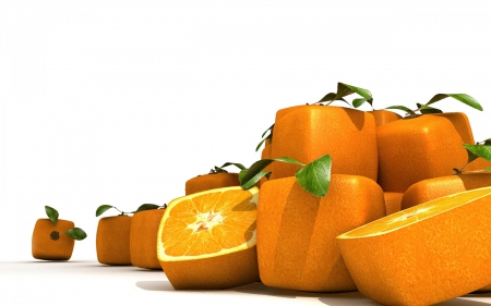 Orange Square Fruit - square, hd, abstract, 3d, orange, fruit