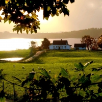 lovely lakeside farm