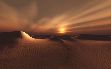 Desert Dark - beauty, sun, sunset, africa, nature, dark, evening, desert, sand