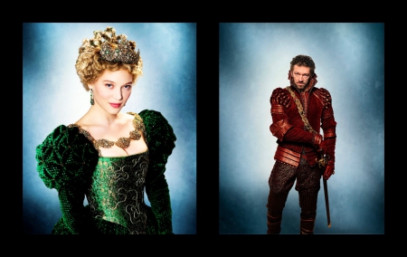 Beauty and the Beast (2014) - woman, beauty and the beast, movie, collage, lea seydoux, fantasy, black, belle, vincent cassel, man, green, love, actress, girl, couple, the prince, la belle et la bete, red, blue, actor, blonde