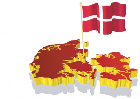 Denmark 3D - flag, 3d, kingdom, denmark, country