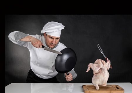 Chef fight - fun, meat, chicken, chef, cook