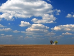 lonely rural home under big sky