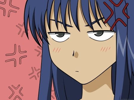 What Did You Say?! - Mikoto Suou, Mad, Suou, Anime Girl, Blue Hair, Mikoto, Anime, School Rumble