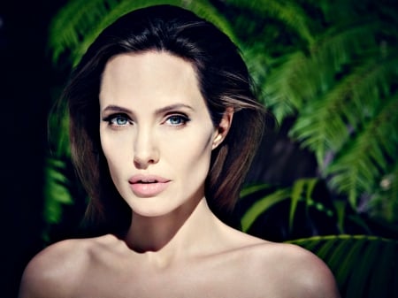 Angelina Jolie - black, actress, girl, angelina jolie, woman, green