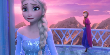 Frozen (2013) - anna, movie, snow queen, fantasy, pink, elsa, blue, disney, frozen, blonde