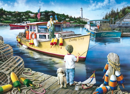 Lucky Day - sea, lucky, boat, fishing, water