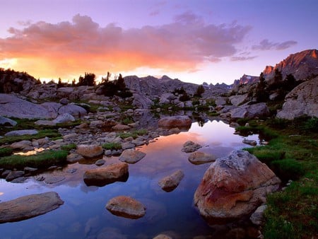 Rocky Mountains of Wyoming - river, rocky mountains