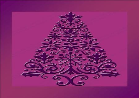 Christmas Tree - purple lacy tree, 2 toned frame, christmas