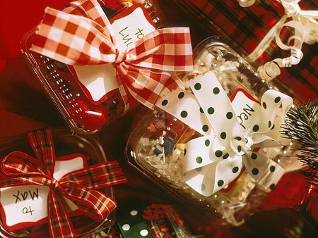 Christmas Gifts - christmas, presents, ribbons