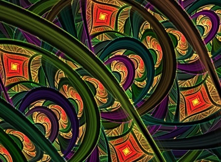 My crazy scribbling - fractal, yellow, red, orange, green